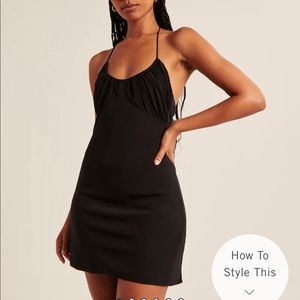 Abercrombie and fitch halter ruched mini dress